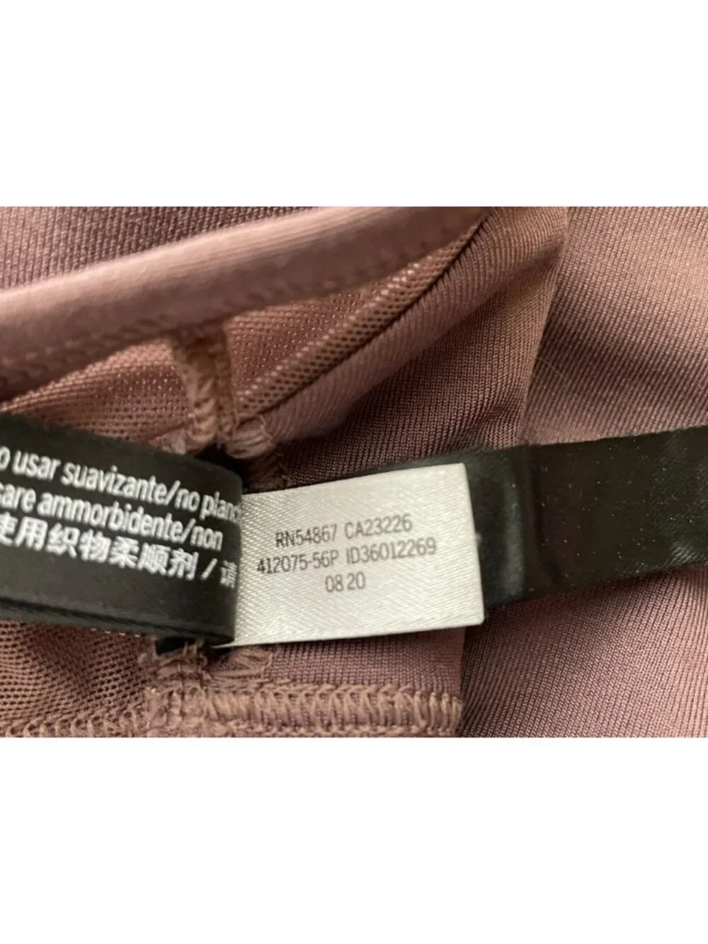 Victoria’s Secret PINK Mauve Sports Bra XS V‑Neck Adjustable Straps Logo Band